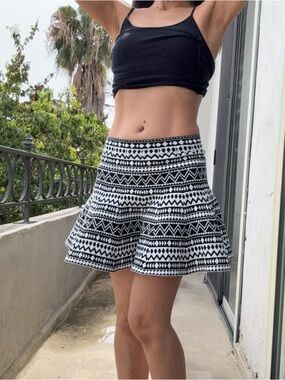 Pinklicious A-Line Mini Skirt Rare Black & White Pattern Pinterest Indie Y2K